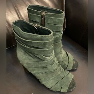 Sbicca Vintage Peep-toe Genuine Leather Ankle Boots